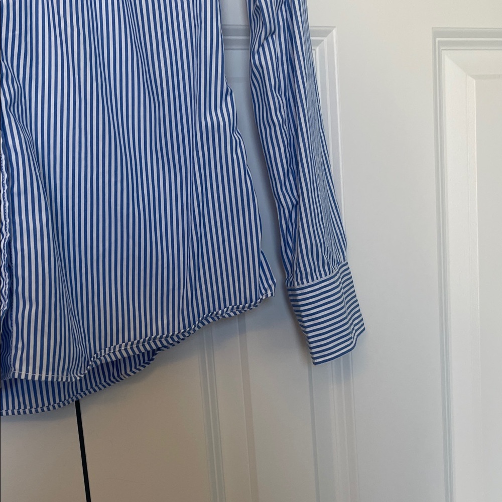 J.Crew Blue Striped Haberdashery Women's Shirt - Picture 3 of 4